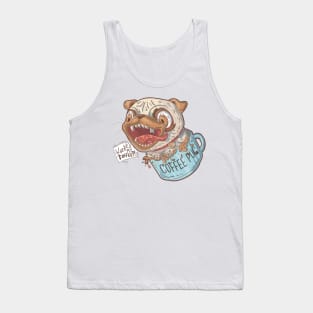 Coffee Pug pun character Tank Top